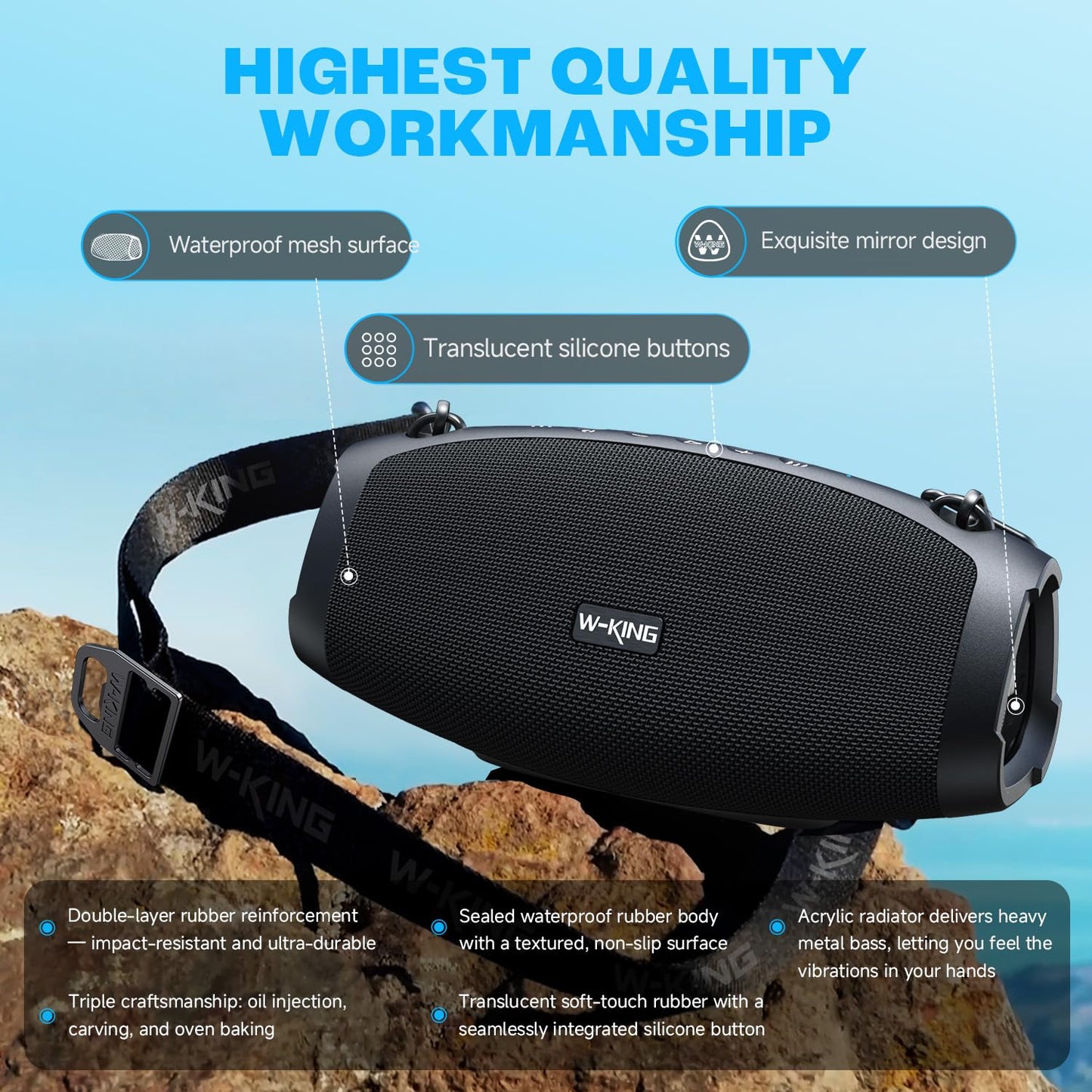 Altavoz Bluetooth 120W – Party Speaker con Batería 42h e IPX6