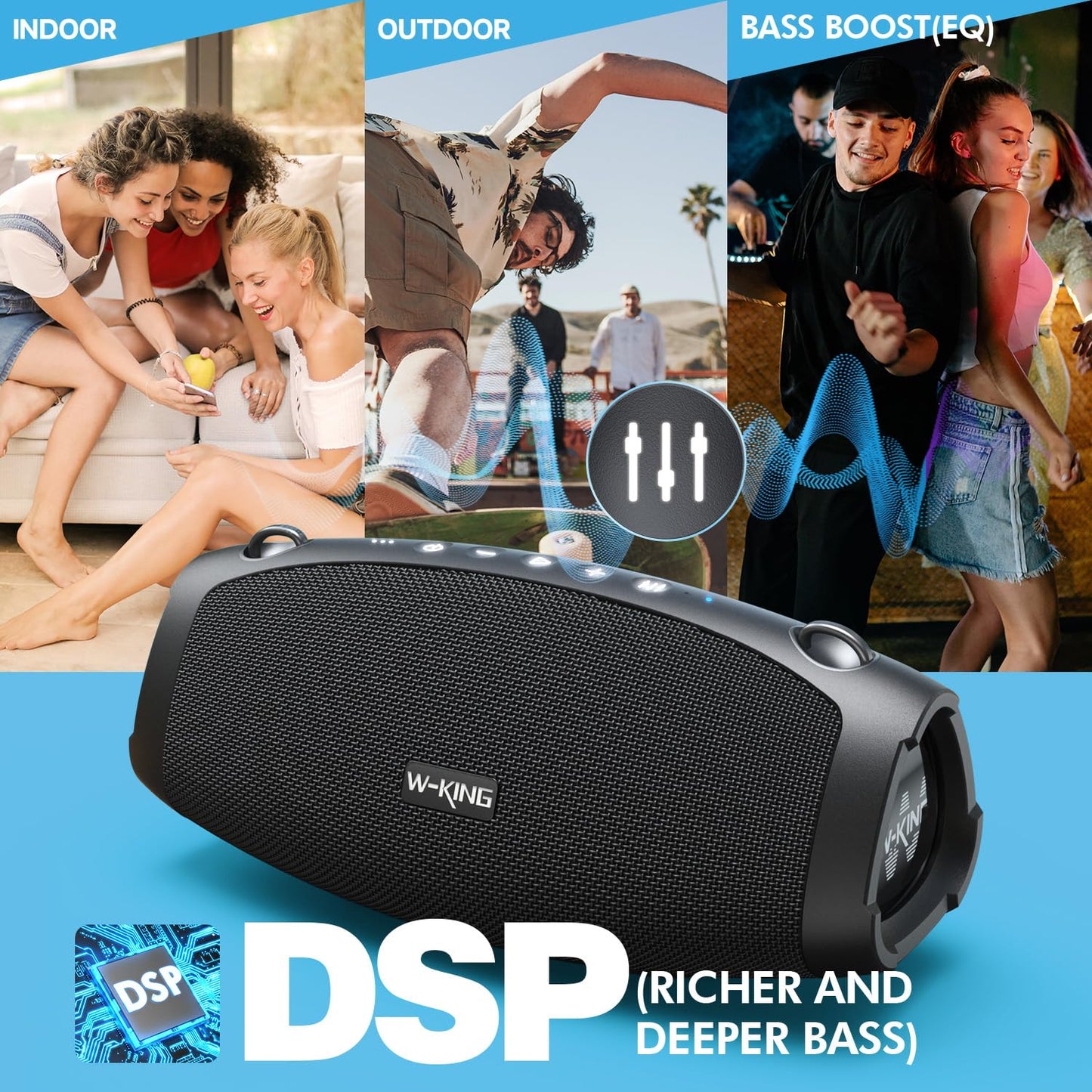 Altavoz Bluetooth 120W – Party Speaker con Batería 42h e IPX6